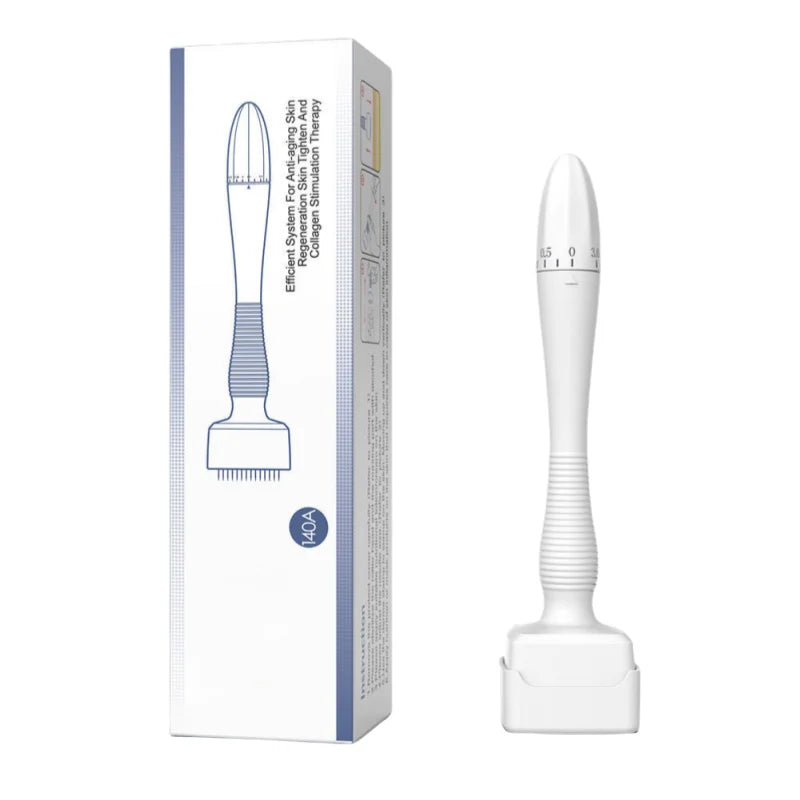 New Adjustable Derma Stamp Microneedle Microneedling 140 Pins Skin Care Beard Growth Scalp Hair